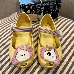 SOLD Mini Melissa size 7 toddler unicorn Mary Jane Jelly Shoes